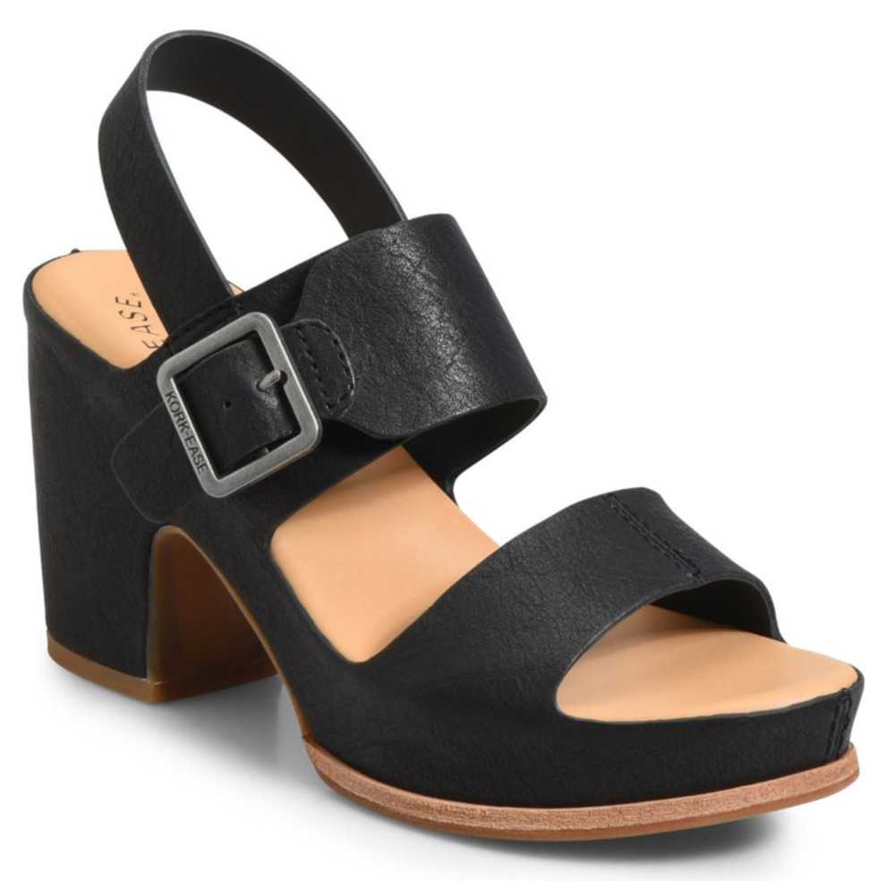 Kork Ease San Carlos Women's Sandals Platform Block Heel Black Leather Size 11